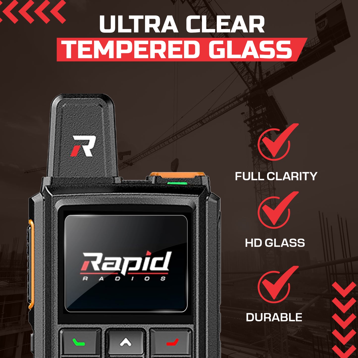 Rapid Radios - Tempered Glass Screen Protector - 3 PACK