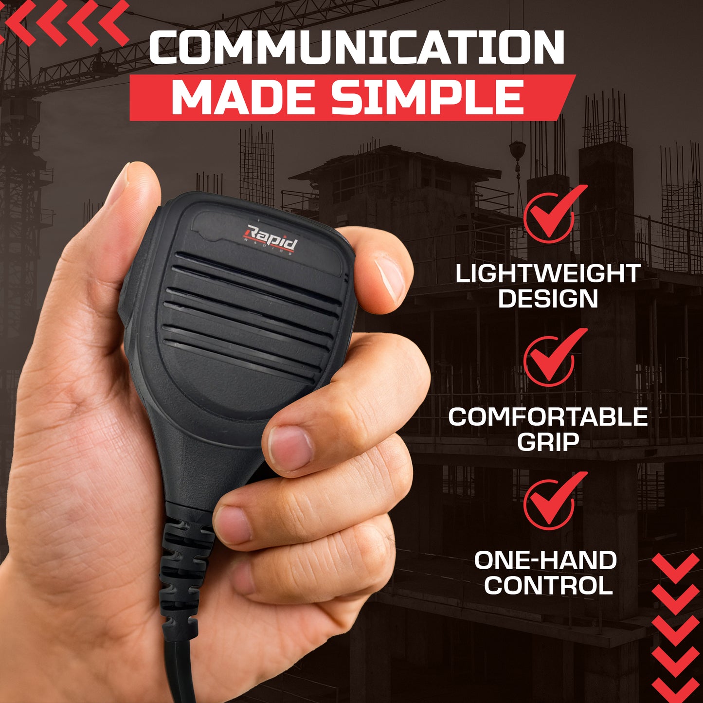 PTT Hand Mic for Rapid Radios & My Emergency Radio