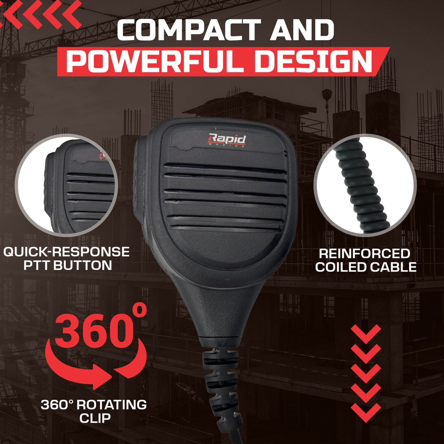 PTT Hand Mic for Rapid Radios & My Emergency Radio