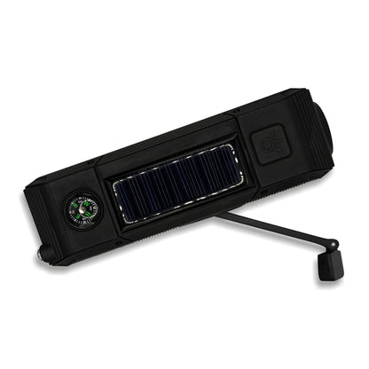 Emergency Dynamo Crank Radio – Solar + USB Power Bank, NOAA Weather, AM/FM, Bluetooth Speaker, Flashlight, SOS & Belt Clip