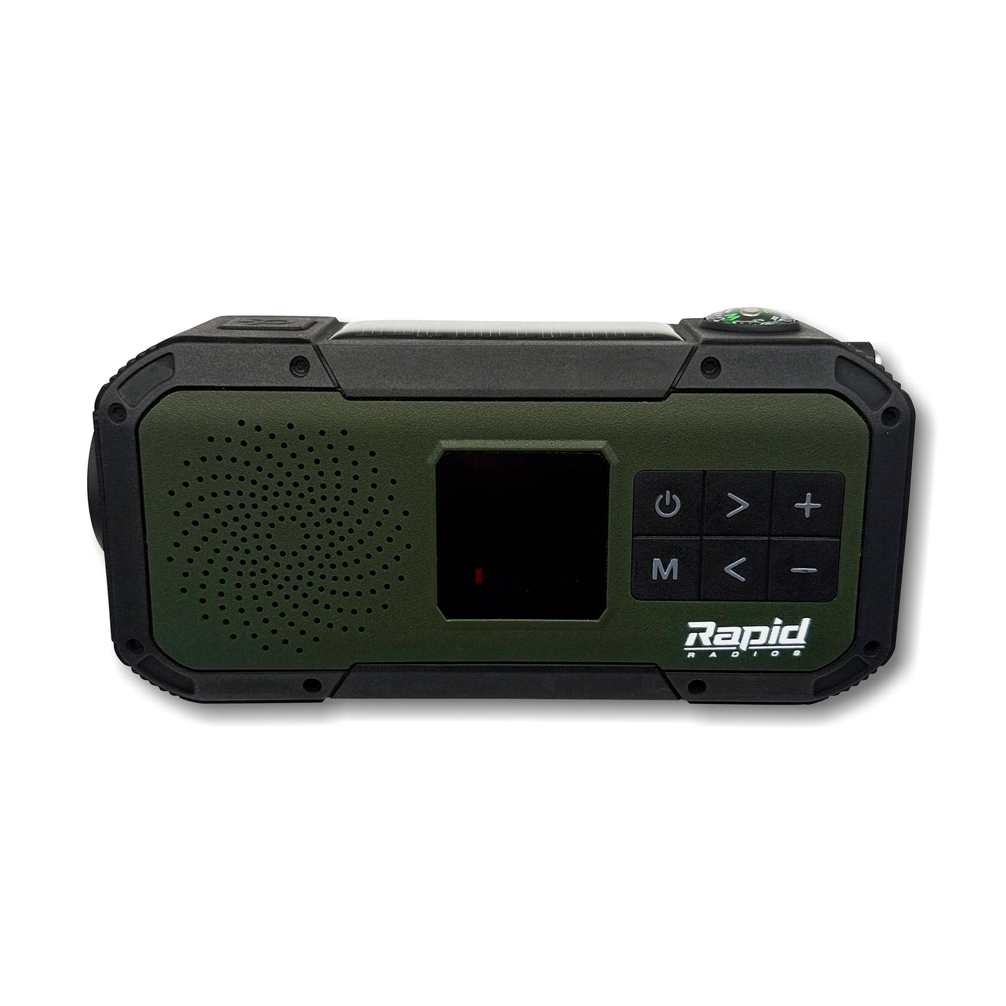 Emergency Dynamo Crank Radio – Solar + USB Power Bank, NOAA Weather, AM/FM, Bluetooth Speaker, Flashlight, SOS & Belt Clip