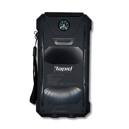 Emergency Dynamo Crank Radio – Solar + USB Power Bank, NOAA Weather, AM/FM, Bluetooth Speaker, Flashlight, SOS & Belt Clip