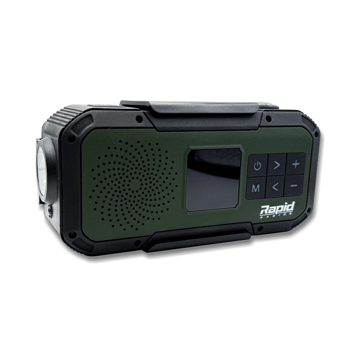 Emergency Dynamo Crank Radio – Solar + USB Power Bank, NOAA Weather, AM/FM, Bluetooth Speaker, Flashlight, SOS & Belt Clip