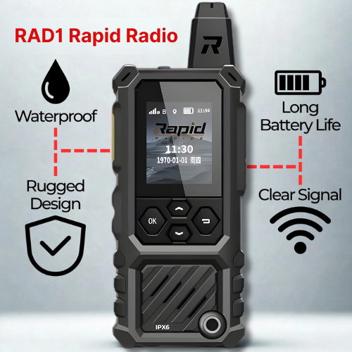 Rapid Radios RAD1 – Waterproof Rugged LTE + Wi-Fi Walkie-Talkie